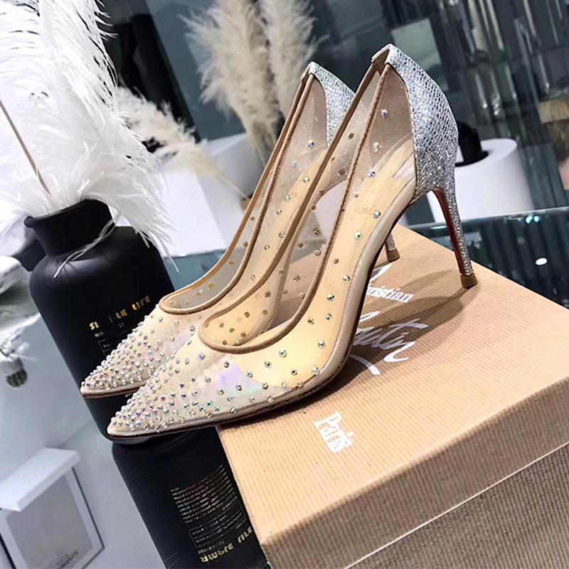Zapatos rojos de mujer Malla Flash Taladro Suela plana Zapatos individuales  Malla Transpirable Sexy Puntiagudo 8 10cm Tacones altos Bombas Bolsa de  polvo rojo comprar a buen precio — entrega gratuita, reseñas