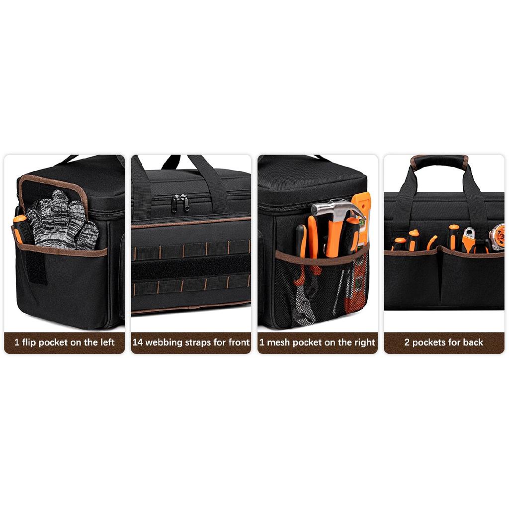 DGEV Tool Tote, Tool Bag Organizer, Electrician Tool Bag, Tool Bag, Tool Caddy, Tool Bags for Electricians