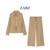 Womens 2-Piece Set Long Sleeve Top Wide Leg Pants Vintage Elegant Casual Outfit