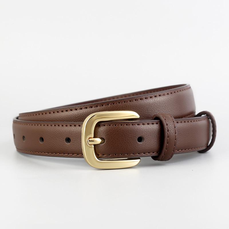

Leather Belt For Women With Alloy Buckle And Twolayer For Casual And Office Wear