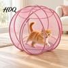 Durable Mesh Cat Running Wheel 27" Hamster Ball Outdoor Rolling Enclosure Foldable Breathable Playpen Roller with Metal Support & Carry Handle,