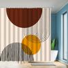 unframed Abstract Neutral Leaves Simple Bathroom Shower Curtain Mid Century Sun Minimalist Modern Polyester Fabric Decor Bathr
