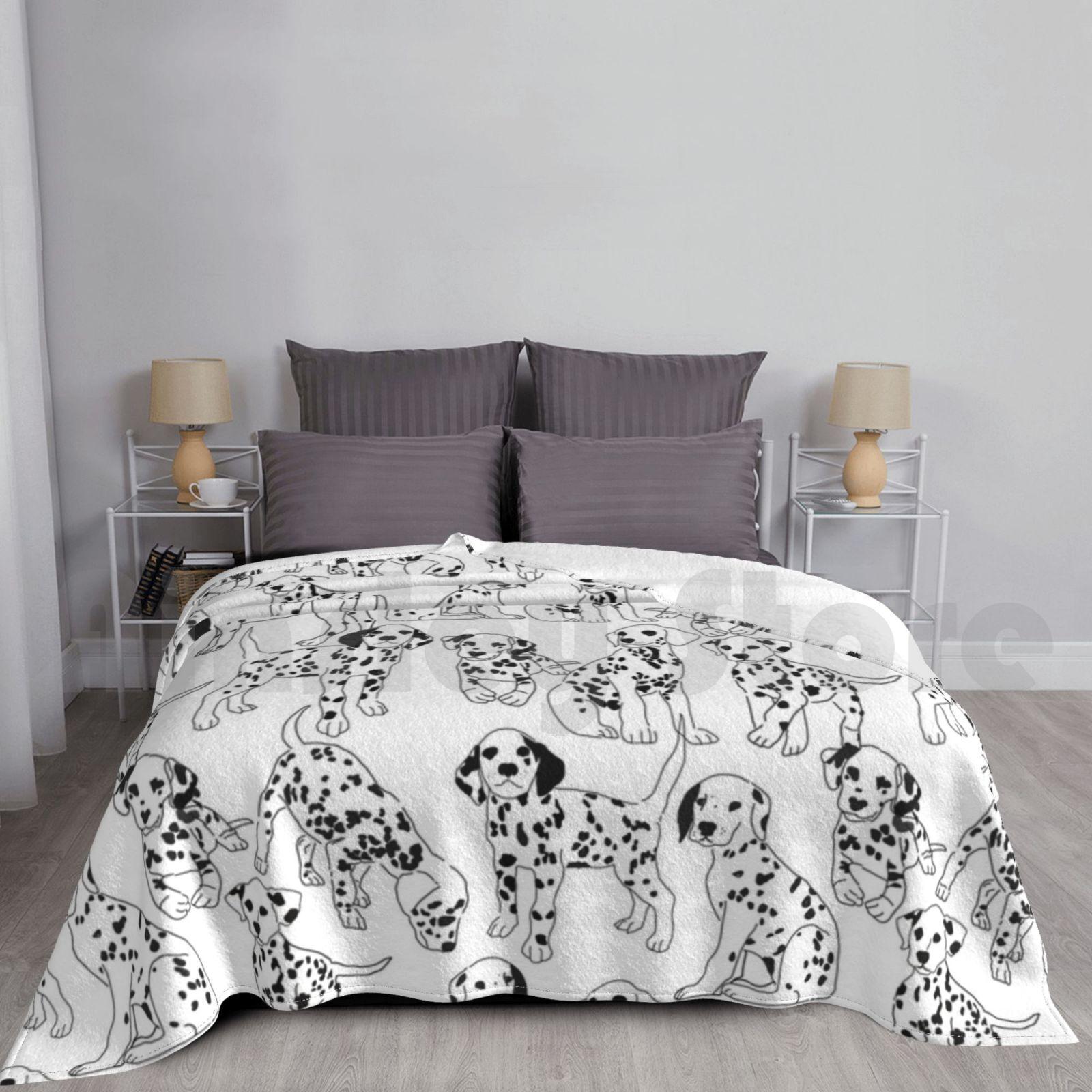Dalmatian Party Blanket For Sofa Bed Travel Dalmatian Dog Puppy Pet Dog Lovers Love Dogs Animals Dalmatian I Size: 75*100cm, Weight: 230 GSM