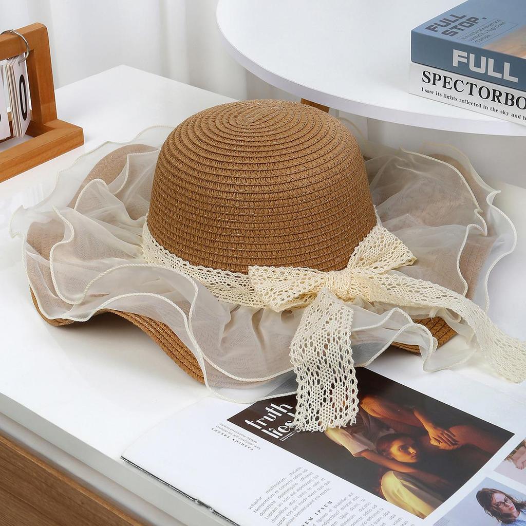 Women's Wide Brim Straw Sun Hat - Foldable Beach & Vacation Hat