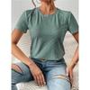 A New Summer Solid-color Short-sleeved Hollowed-out Casual T-shirt