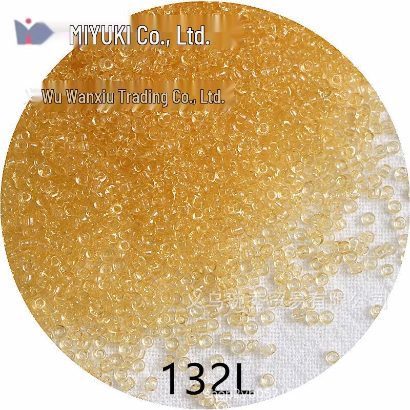 1.5mm Transparent Miyuki Glass Seed Beads for DIY Hairpins, Embroidery, and Bracelet Crafting.