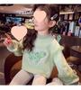 Girls Long Sleeve Sweatshirt with Glitter Butterfly and Mesh Detail for Spring Autumn