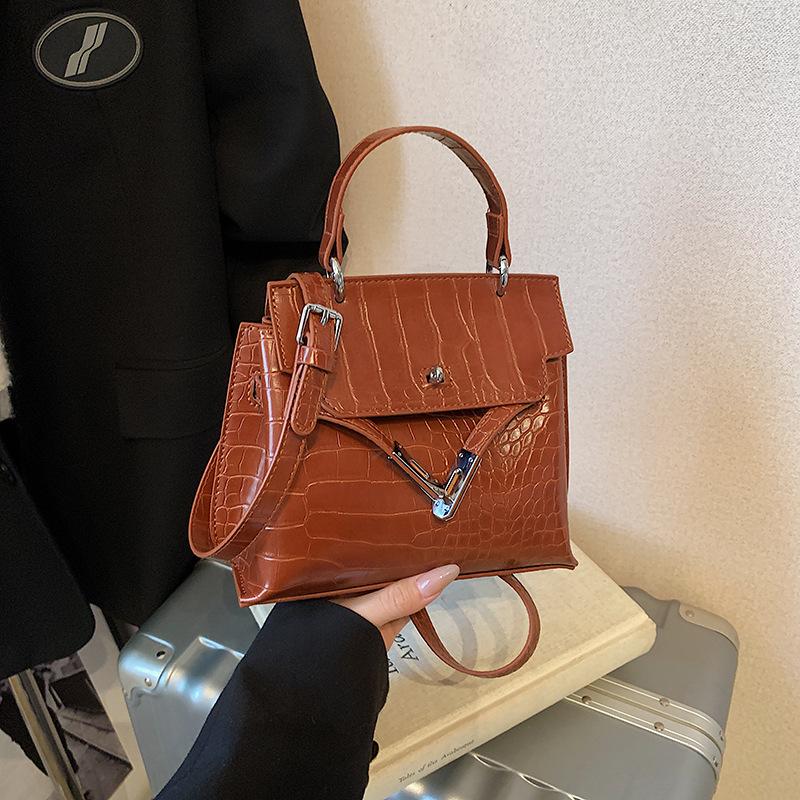 New High-end Bag, Crocodile Pattern Platinum Bag, Portable Shoulder Crossbody Woman