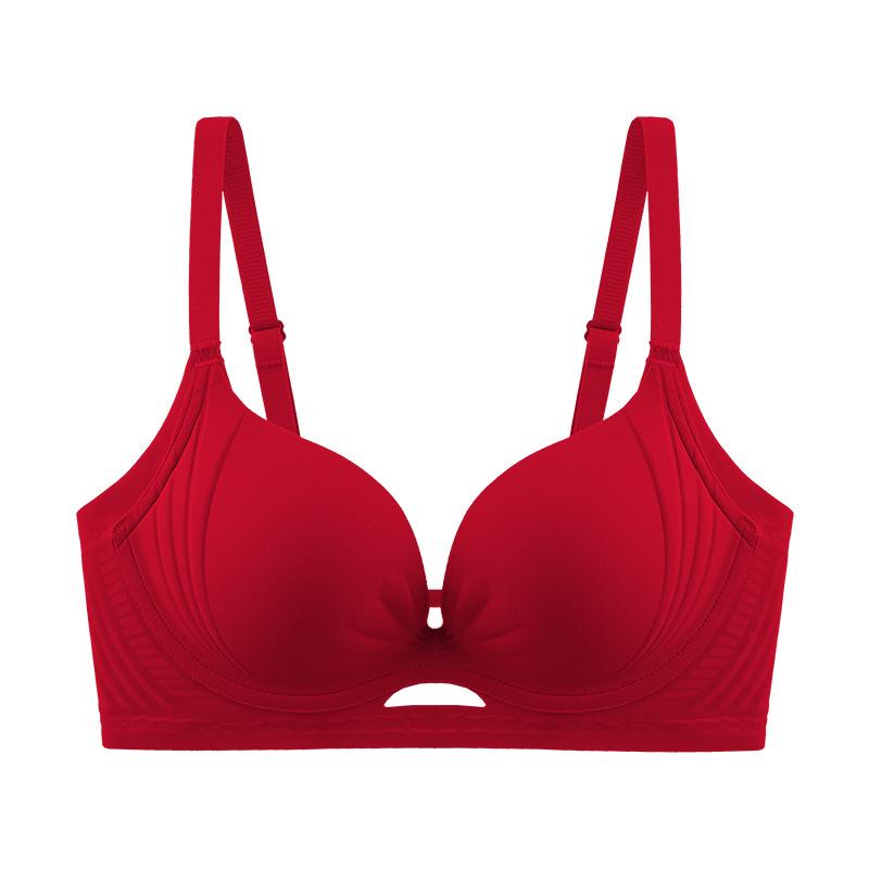 

Бесшовное нижнее белье Женский собирающий бюстгальтер Поддержка груди Предотвращение провисания Без косточек Удобный и регулируемый бюстгальтер Пуш-ап бюстгальтер 38/85C вино красного