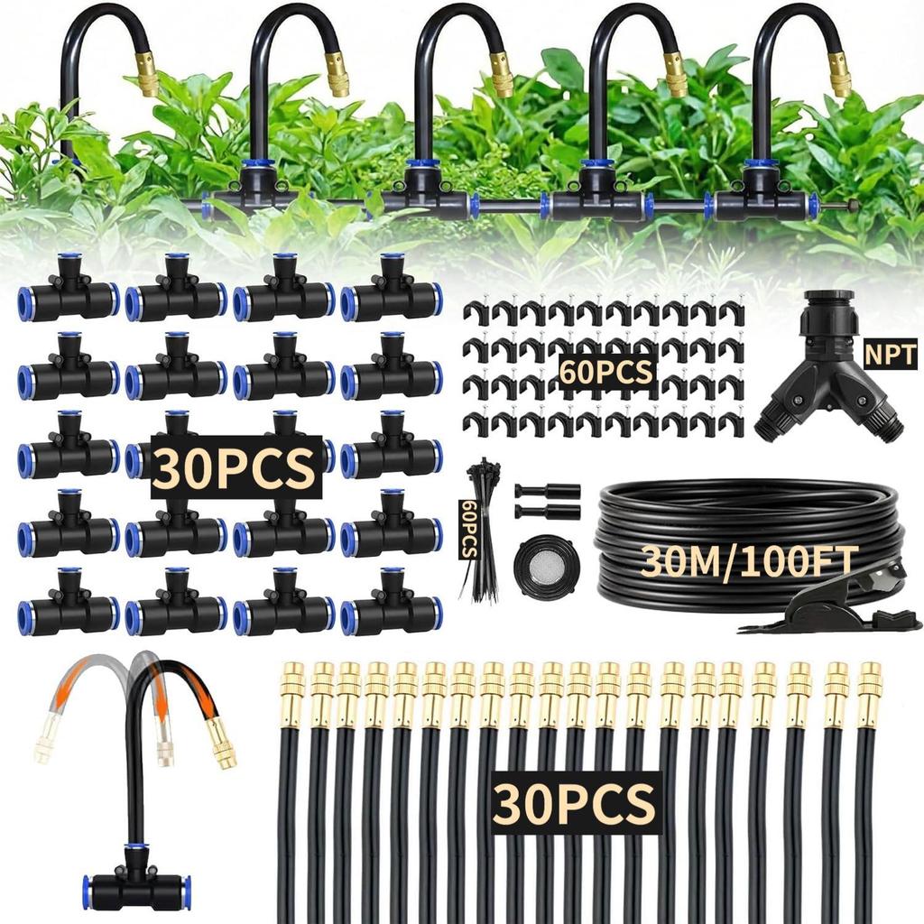 Universal Adjustable Micro-Atomizing Sprinkler Set for Irrigation, Cooling, and Humidification