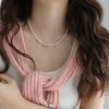 Pearl zircon water drop necklace simple and sweet personality collarbone chain versatile fashion temperament jewelry women
