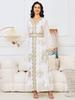 Women's Dubai Evening Long Dress with Hot Stamping - European & American Fashion Muslim Travel Wear