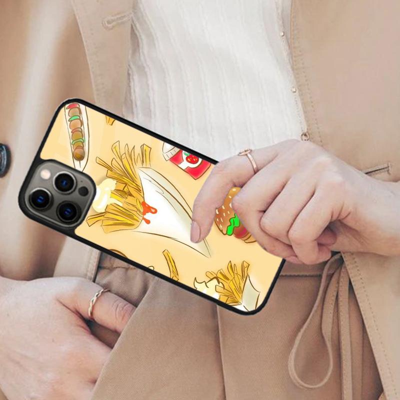 Pommes Burger Pizza Magnetische Handyhülle Für APPLE iPhone 17 Air 16 14 13 12 Pro Max 15 Plus Laden Mit MagSafe Hülle