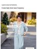 2025 New Style Gray Sweatshirt Hoodie and Zip-Up Jacket Faux Two-Piece with Straight-Leg Pants Set #903