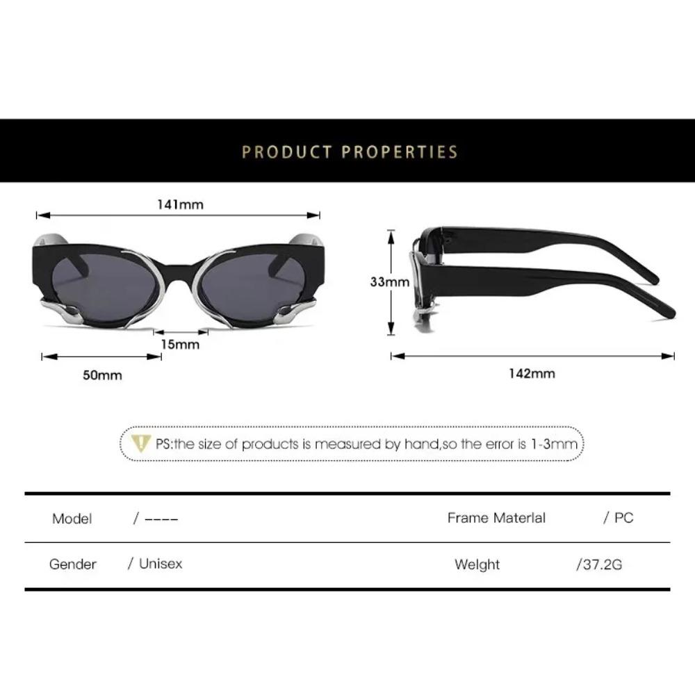 Spirit Snake Solbriller med liten innfatning Street Photography Solbriller Kantinnpakket Y2K-stil Solbriller