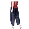 Cotton Harem Loose Solid Casual Elastic Summer Cropped Pants Navy [JINJUDUO] Women's Pants, Fit, Color, Pants, Waist, (XL, Blue)