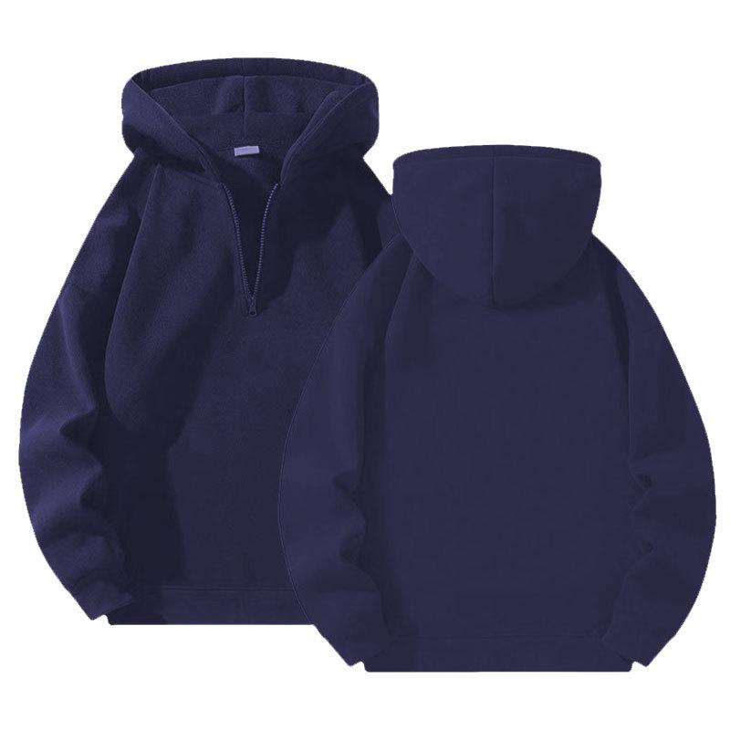 

Худи с капюшоном на молнии, свободная толстовка, однотонные пуловеры, хип-хоп худи, уличная одежда, унисекс, весенне-осенние куртки, парные толстовки 3XL тёмно-синий
