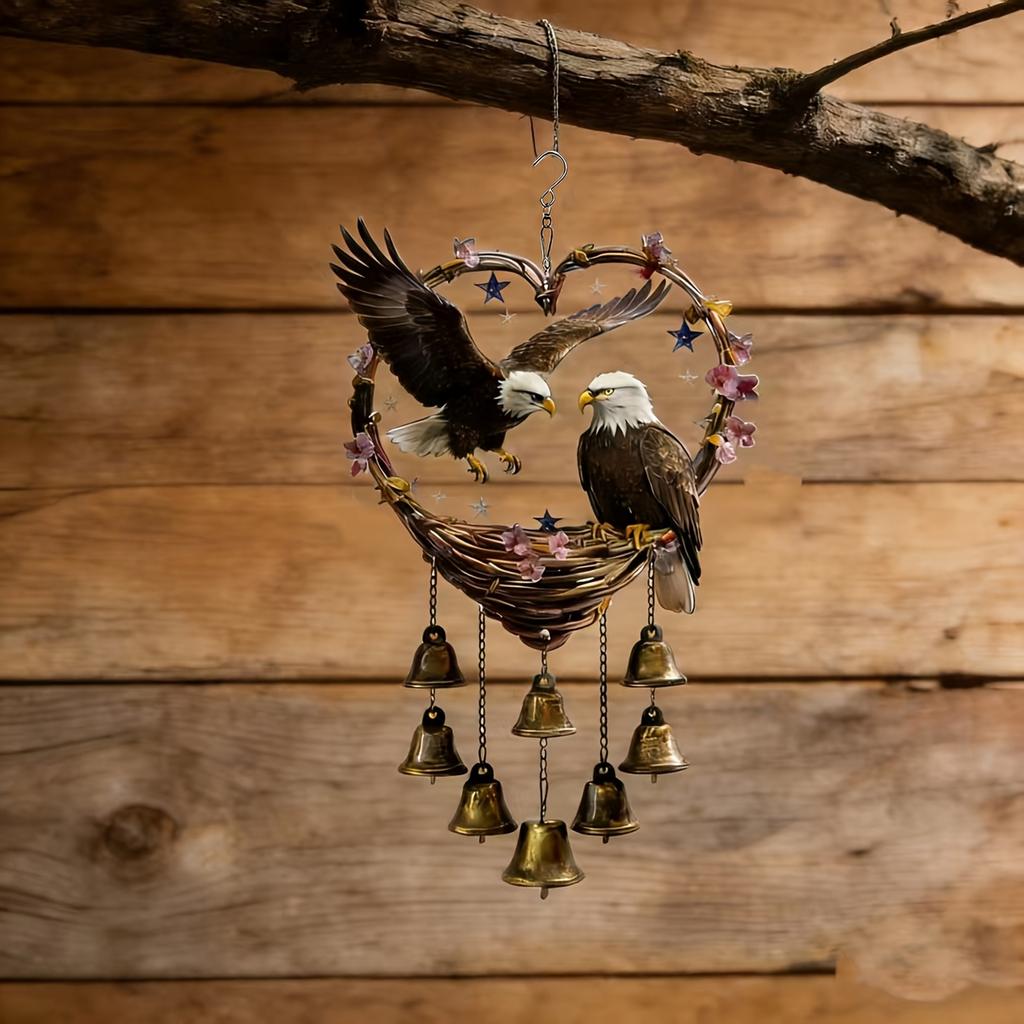 2D Acrylic Flat Heart Bird Wind, Spring Summer Indoor Outdoor Hanging Decoration Ornament