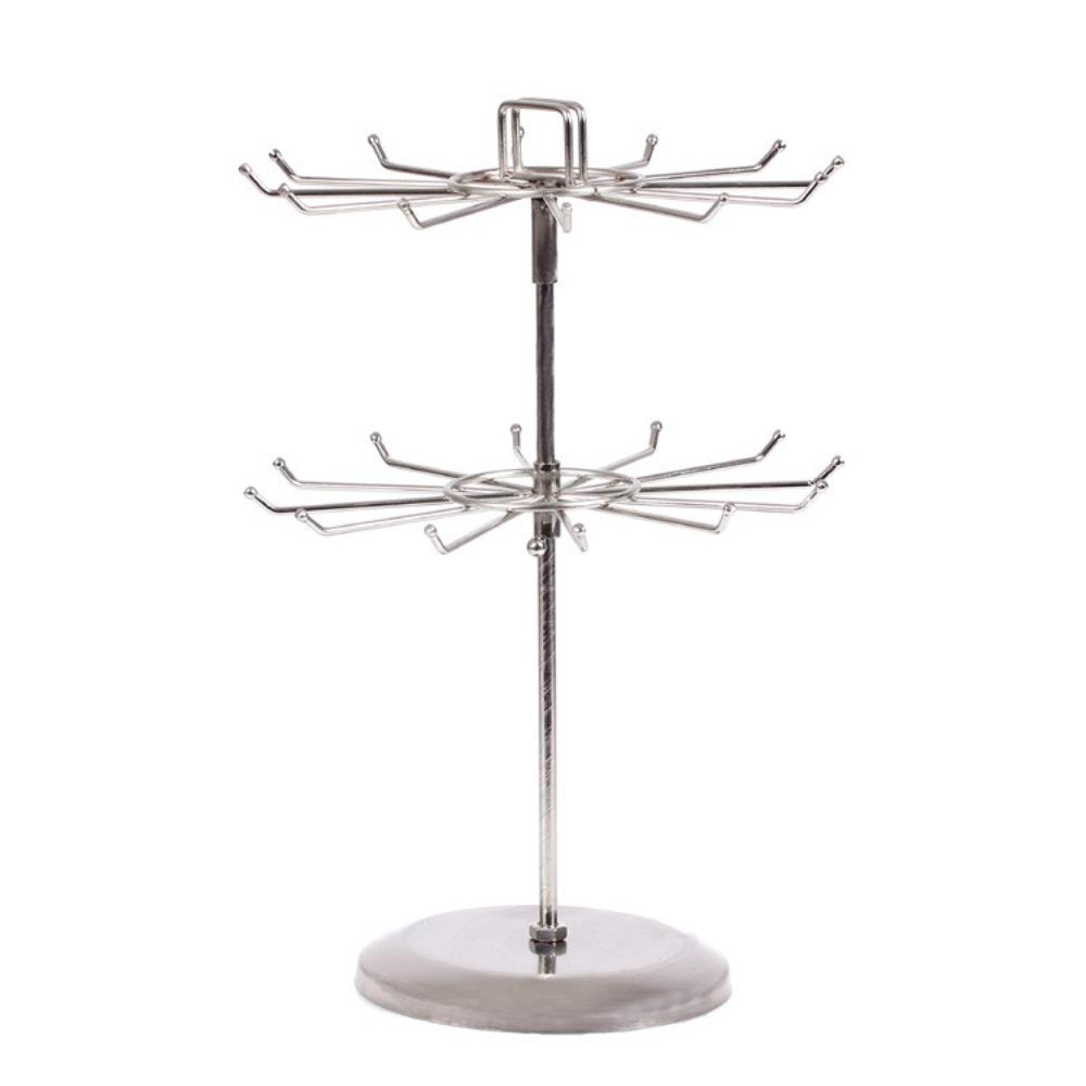 Rotatable Jewelry Organizer Stand Iron Material Two Tier Jewelry Rack  For Rings