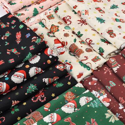 0.5m/1m/5m Cartoon Christmas Printed Fabric for Tablecloths, Curtains,Christmas Decorative Cloth,  Handmade DIY Sewing Fabrics