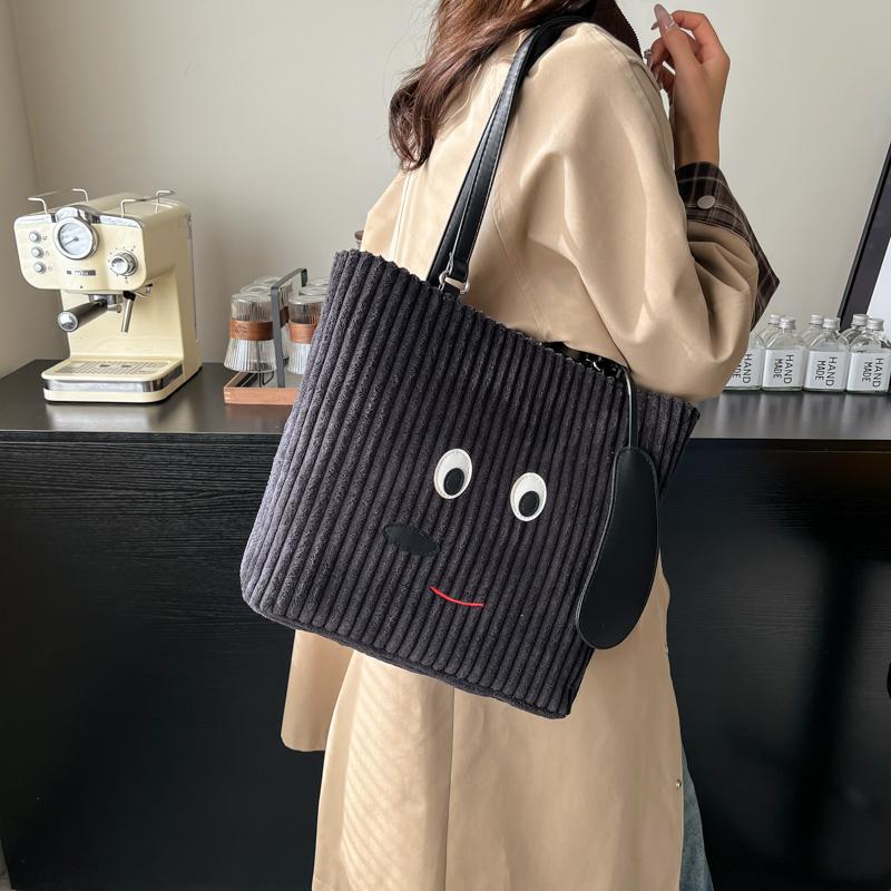 Corduroy Tote Bag Women's Shoulder Bag Large Capacity Multi-Function Backpack