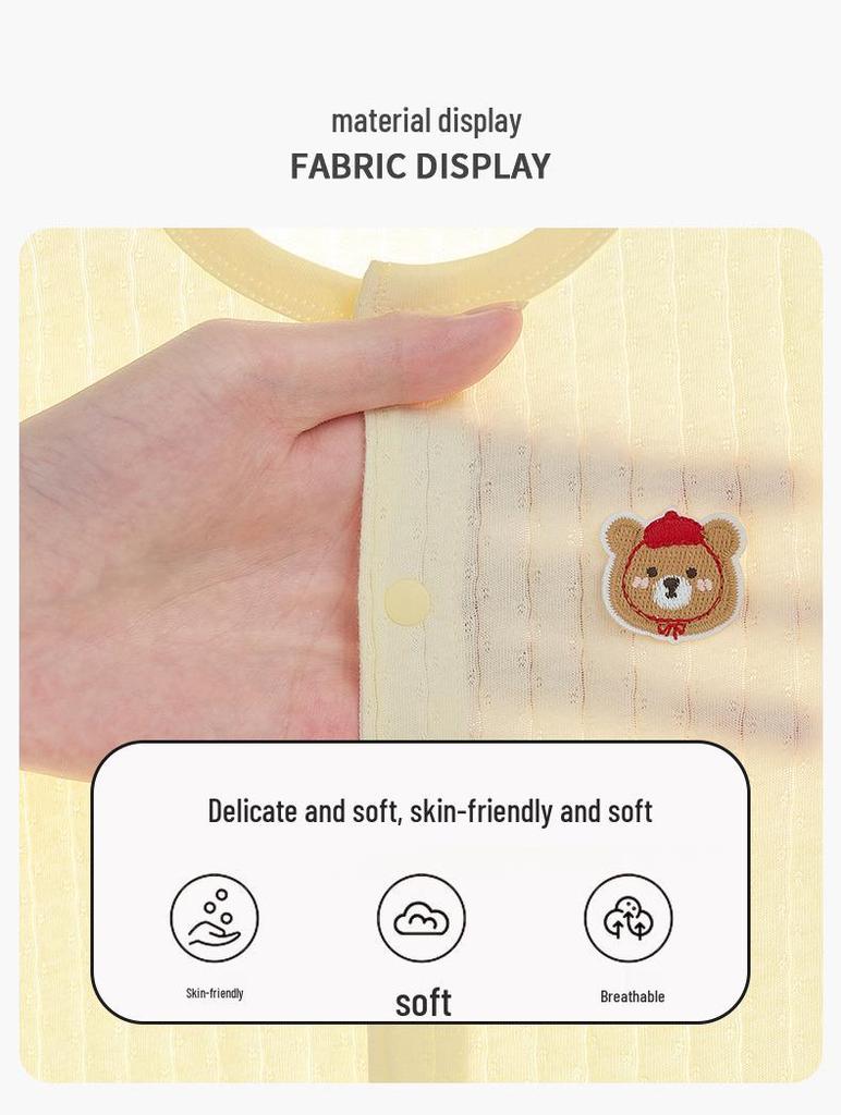 Bawełniany body dla noworodka: Piżama z długim rękawem, bez metki, na lato