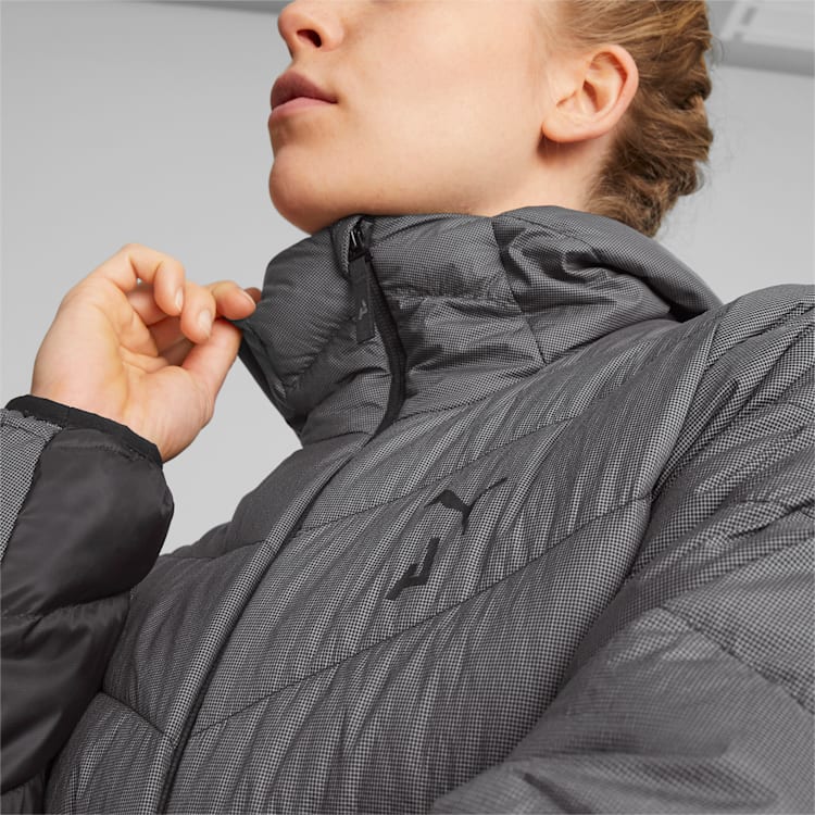 Puma Seasons Down Jacket Color Block Casual Hooded Down Coat Women Jacket Black 524118-01