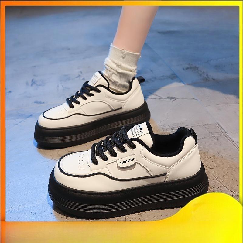 

Туфли на платформе белого цвета для женщин. Модные и универсальные туфли для весны и осени. Новые повседневные туфли для сноубординга. 40 чёрный
