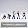 5 Pieces Delivery Worker Figures Realistic Pose Mini Resin
