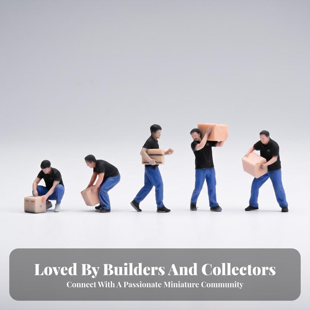 5 Pieces Delivery Worker Figures Realistic Pose Mini Resin