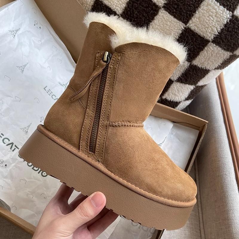 

[youshilai] Snow boots women s winter warm cotton shoes 2025 new velvet non-slip Northeast large cotton shoes 35