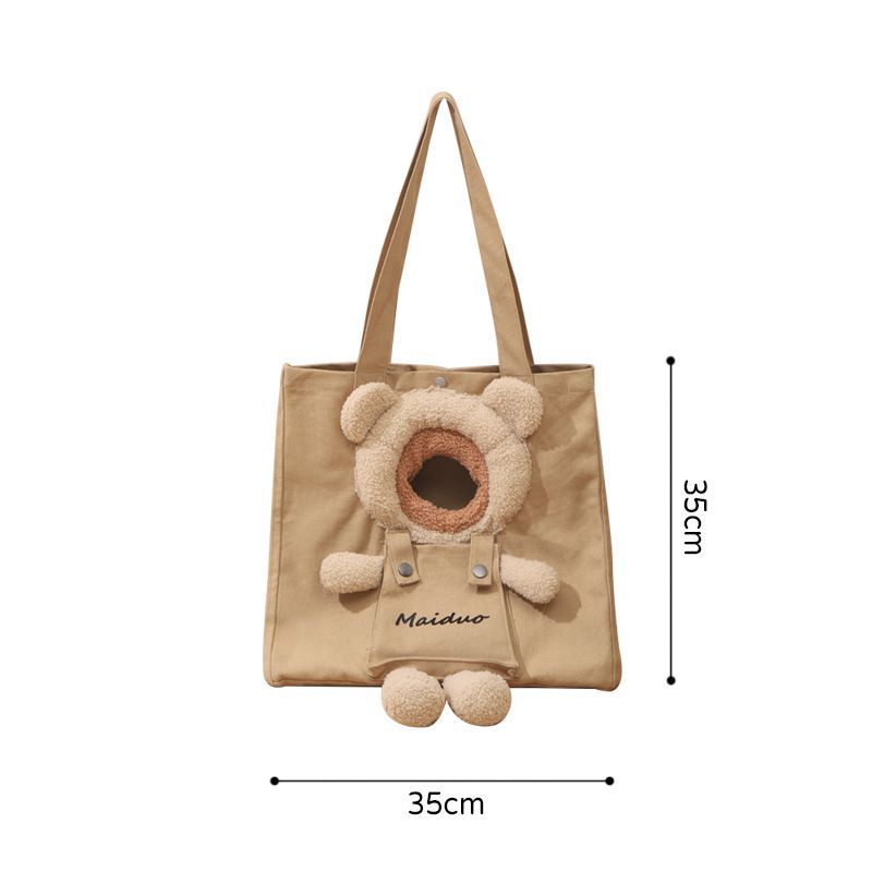 Pet Cat Canvas Handbag Portable Cat Dog Cute Fun Carrier Bags Soft Pet Carriers Outgoing Travel Pets Handbag with Safety buckle
