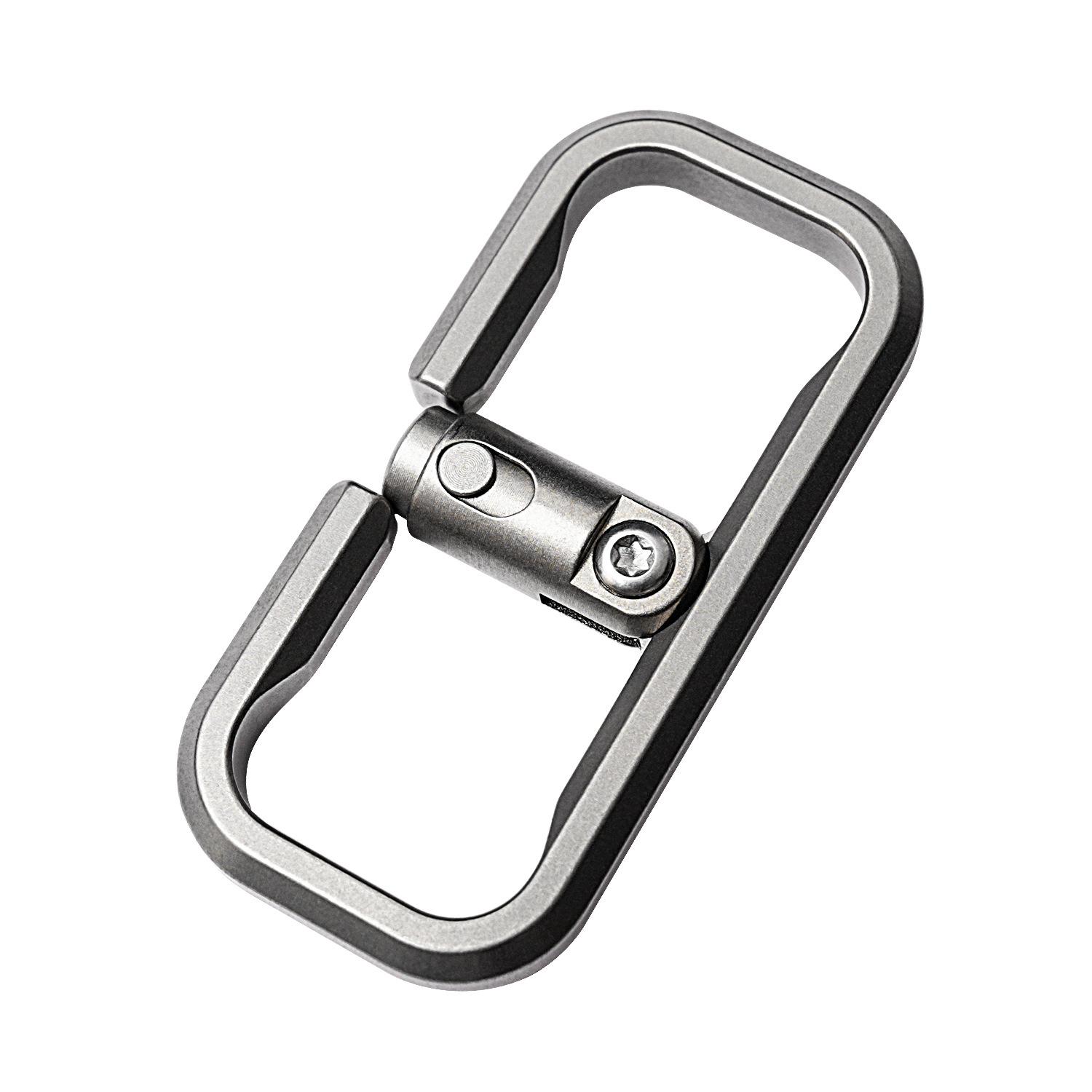 Titanium Alloy Press Lock Position Keychain Creative Quick Release Car Keychain Cowhide Pendant EDC Gadget Gift For Men