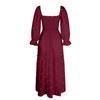 Ladies Casual Dress Square Collar Horn Sleeve Long Skirt Casual And Summer Maxi Dresses For Women