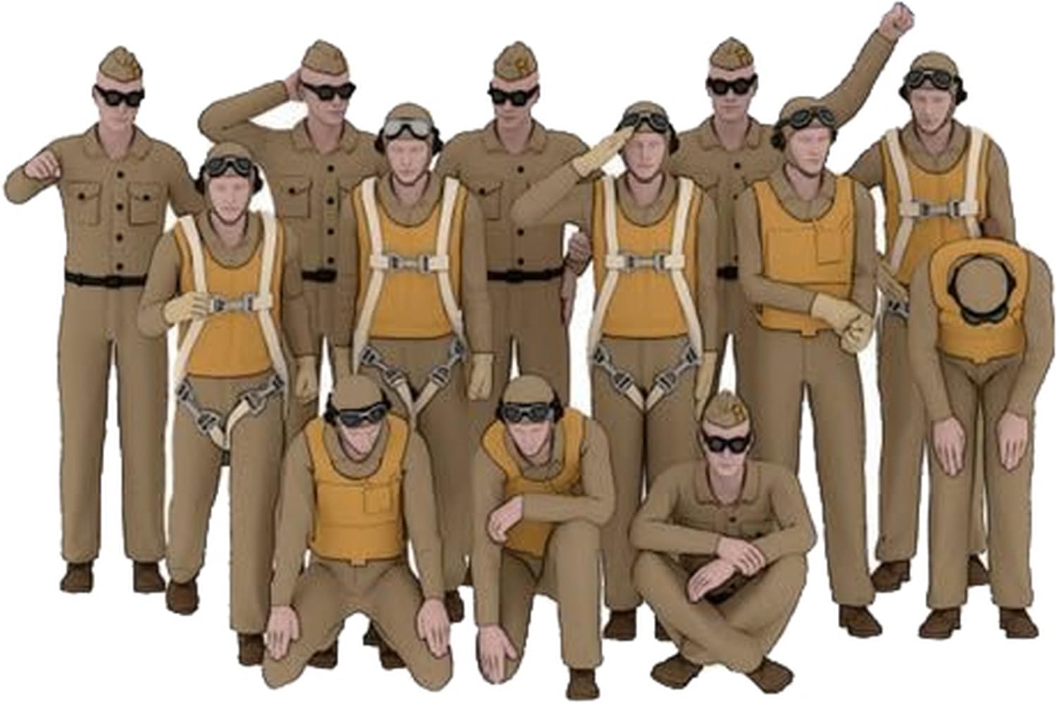 

Triumph Model WWII US Navy Pilots Plastic Model Parts TRFP20012 1/200 (50-Piece Set) (Ships)