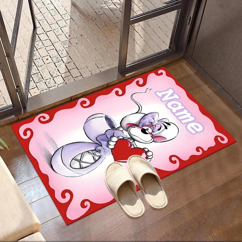Custom Name Personalized Diddl Print Carpet, Versatile Home Decor Rug, for Playroom, Apartment, Balcony, Entryway, Hallway Gift