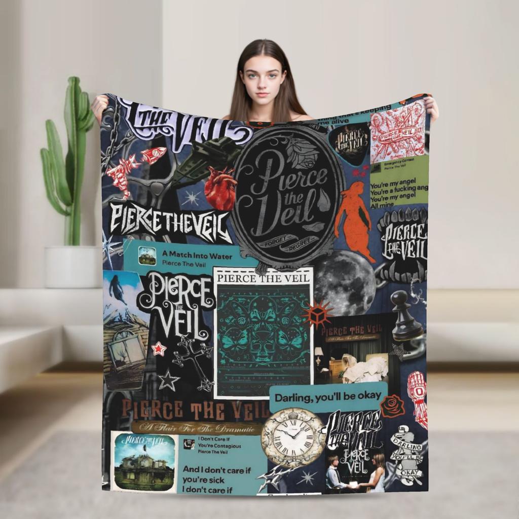 Pierce the Veils  Blankets Quality Warm Soft  Throw Blanket Winter Travel Outdoor Novelty Bedspread