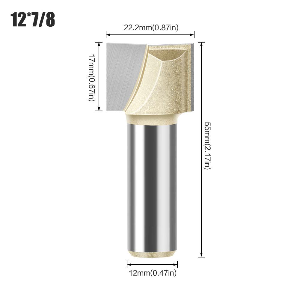 Professional Grade 6 Handle 12 Handle Bottom Cleaning Knife Slotting Knife Flat Bottom Cutter Milling Bottom Engraving Machine Carbide Woodworking