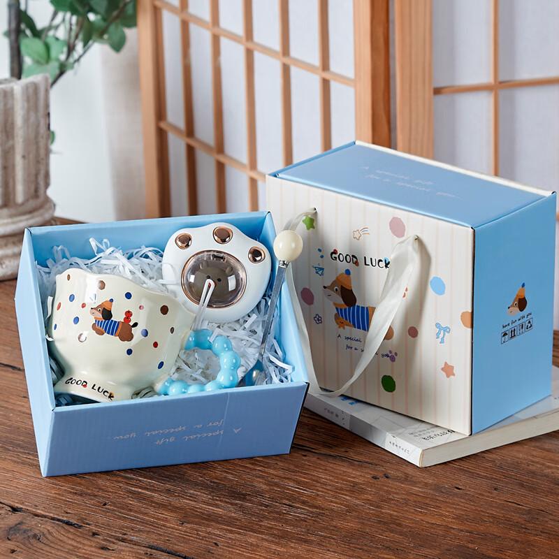 Pearl Ceramic Mug Gift Set with Spoon & Hand Warmer