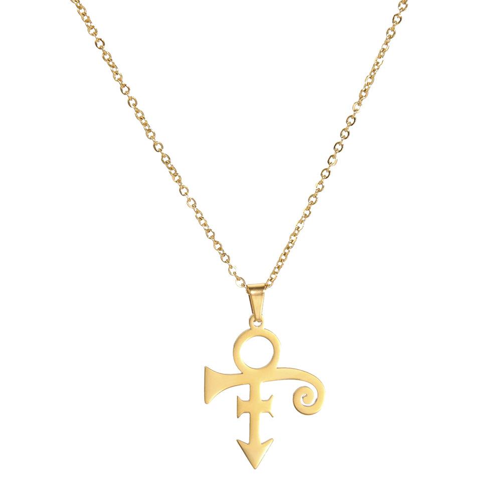RIP Símbolo Conmemorativo Amor Logotipo Acero Inoxidable Collar Mujeres El Minimalismo Artista Símbolo de Amor Collar Príncipe Joyería