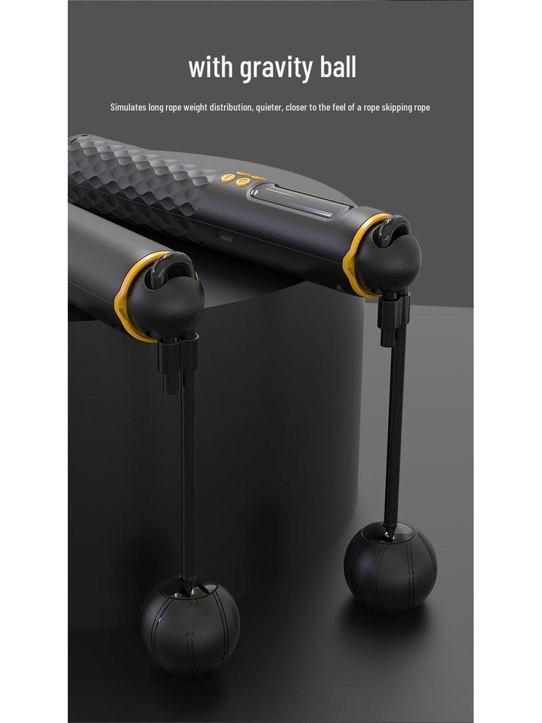 Rechargeable Smart Counting Jump Rope: Weighted, Cordless, Fitness Steel Wire, with English Display