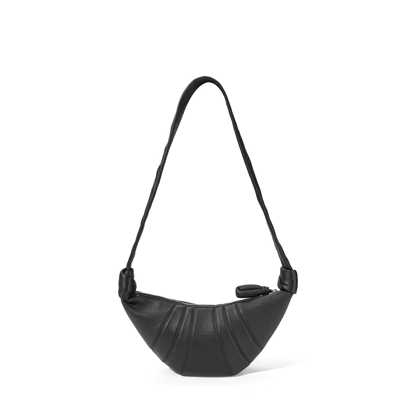 Сумка-круассан из овчины, нишевая, ленивый ветер, сумка-мессенджер, женская сумка-пельмень original leather, without LOGO