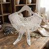 Solid Color Hollow-out Shawl Elegant Small Shawl Artistic Design Lace Shawl  Female Fashion