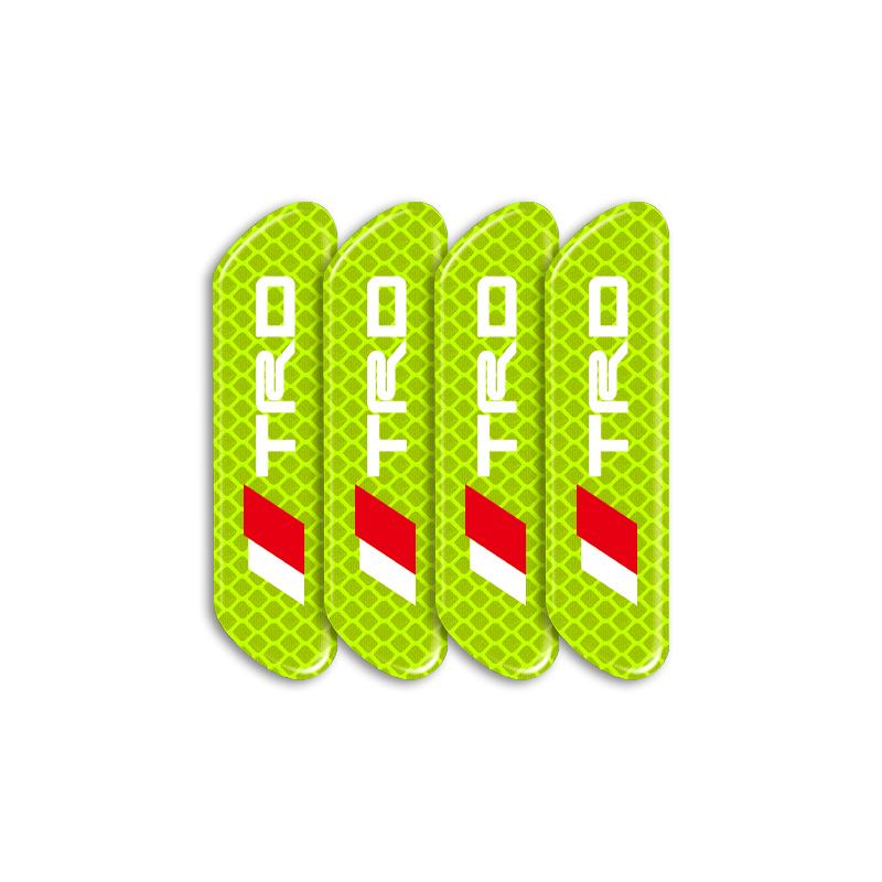 4PCS Car Door Safety Warning Reflective Mark 3D Sticker Car Accessories for Toyota GR Trd Camry Corolla Yaris Chr Auris Avensis T25
