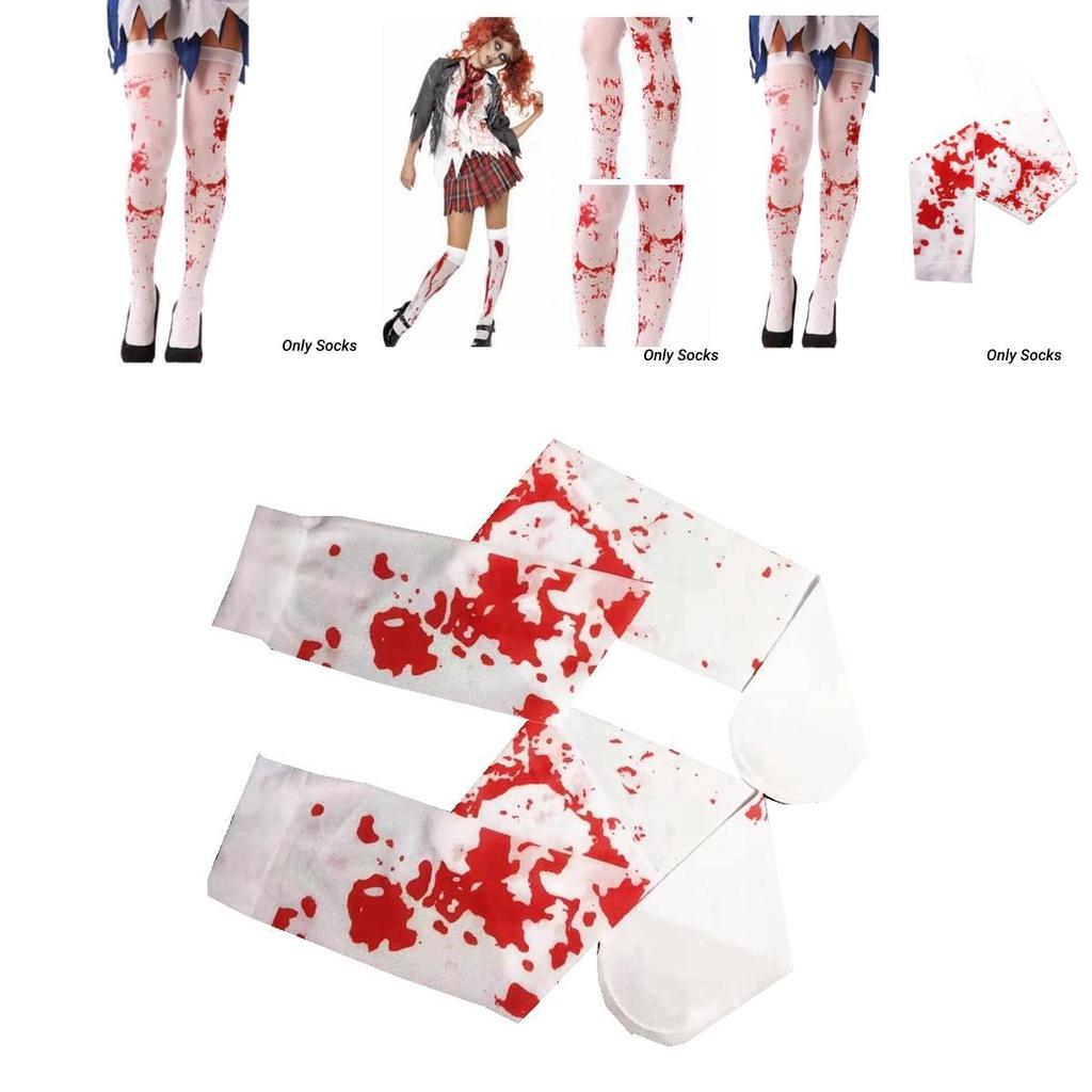 Halloweenowe Krwawe Pończochy Na Imprezę Kostiumową Pielęgniarka Zombie Krwawe Jedwabne Pończochy