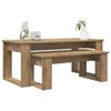 Coffee Table Set 2 Pcs Artisan Oak Wood Based Material