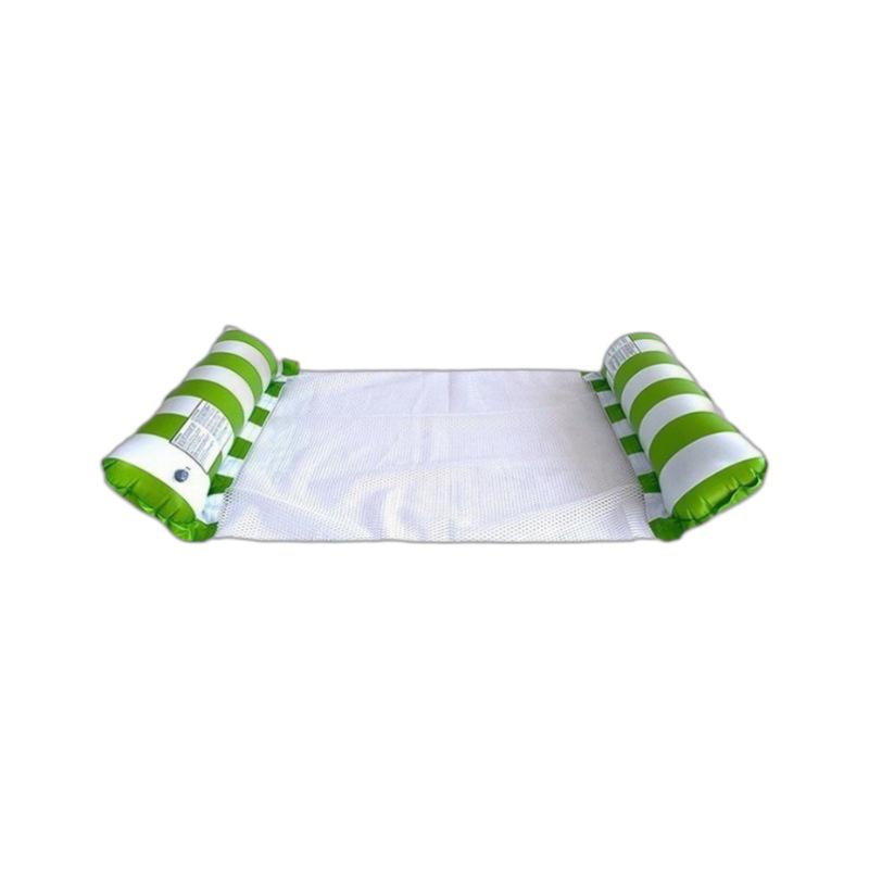 Inflatable PVC Float Recliner: Foldable Striped Swimming Bed