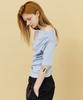 Nigaennikol Half Shirring Drape Boat Neck Top_Sora