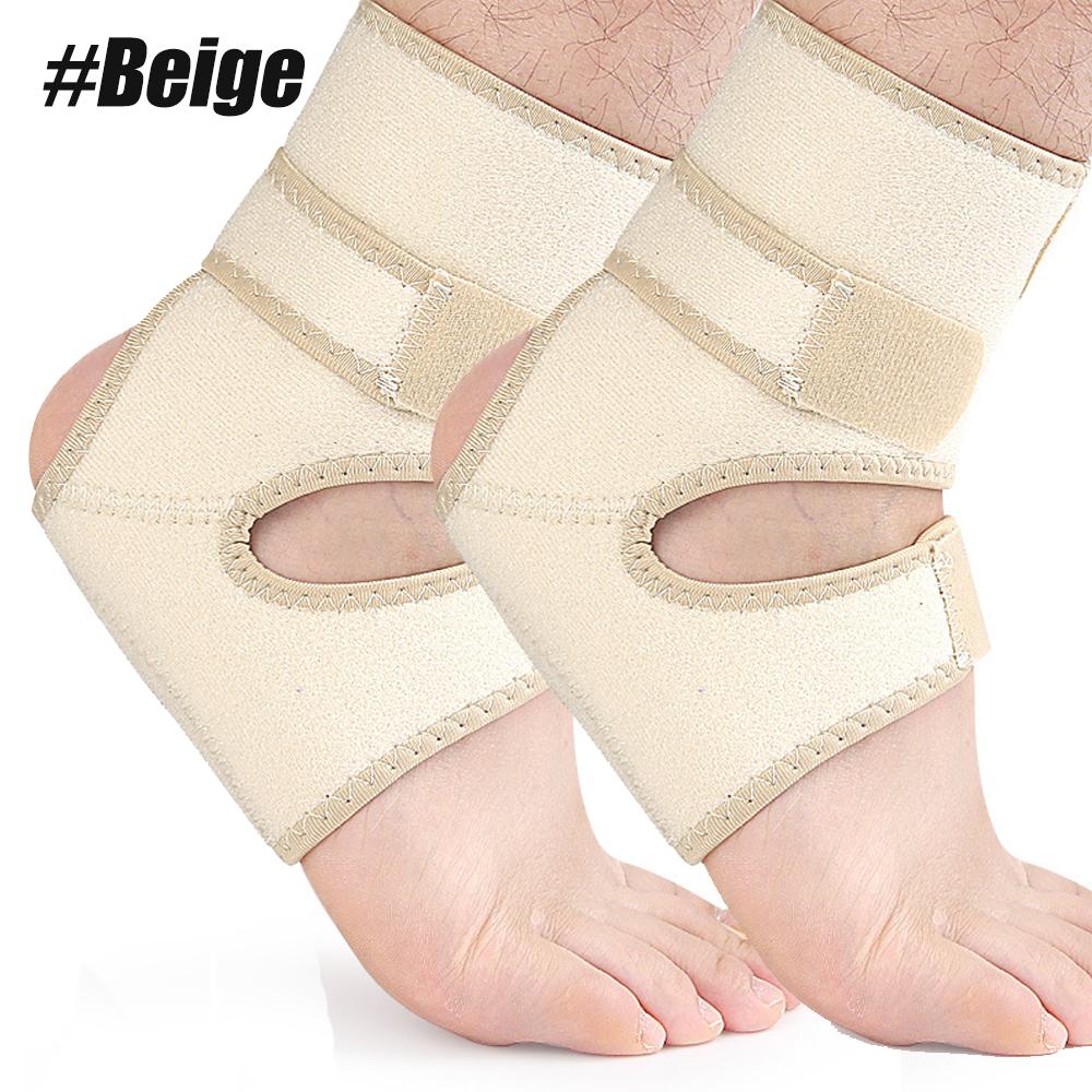 1/2Pcs Ankle Support Brace with Silicone Heel Pad, Adjustable Compression Sleeve Strap Wrap, Sprain, Arthritis