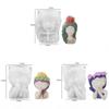 Cute Girl Flower Pot Silicone Mold Concrete Resin Plaster Candle Crystal Epoxy Mold DIY Handmade Crafts Decoration Vase Tool